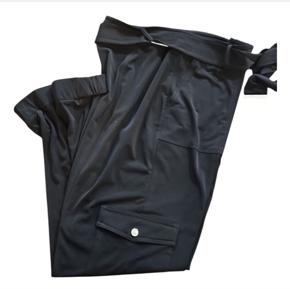 NWT Michael Kors NWT Black Cargo Pants High Waist Relaxed Jogger L - Picture 8 of 12